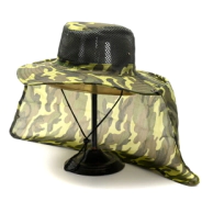 SOMBRERO AUSTRALIANO CON CUERDA AJUSTABLE Y CUBRENUCA CAMUFLADO