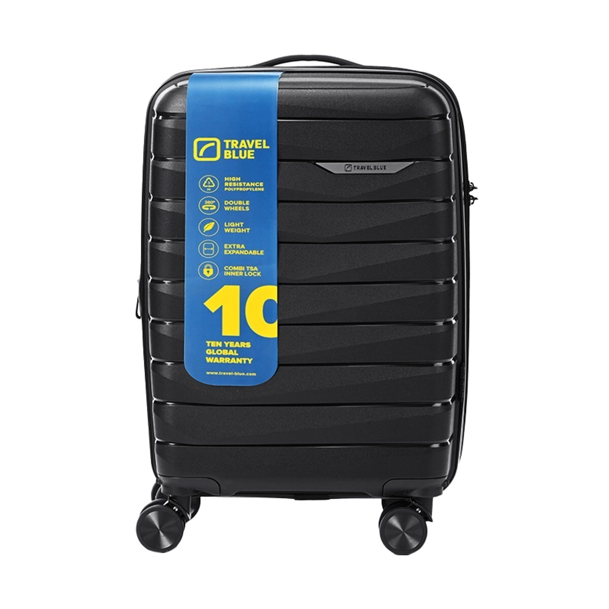 VALIJA CARRY ON TROLLEY CASE BLACK TRAVEL BLUE
