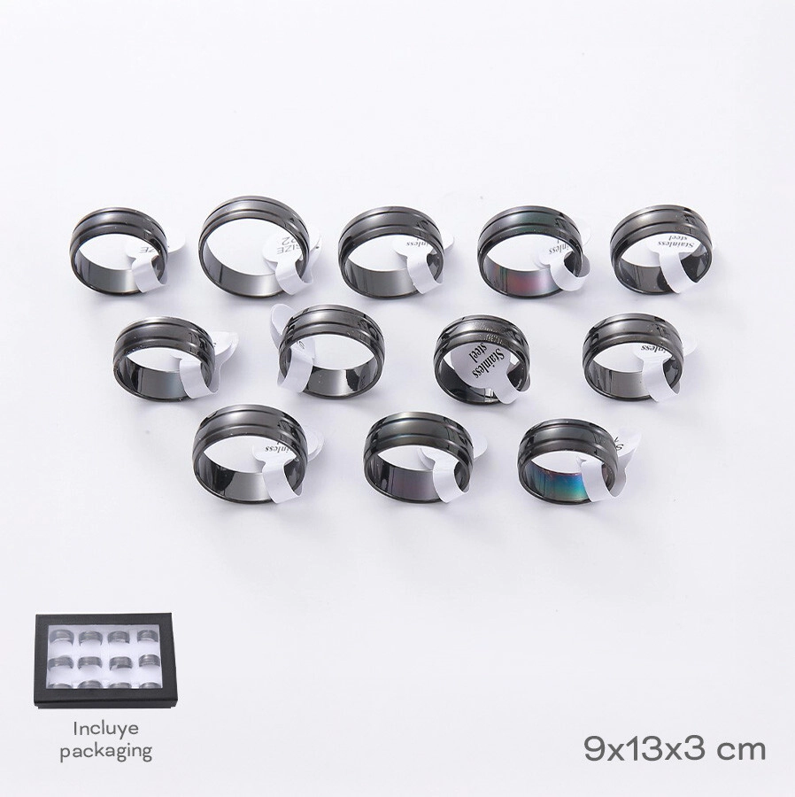 CAJA DE ANILLOS X12 TRENDY (PRECIO X CAJA)