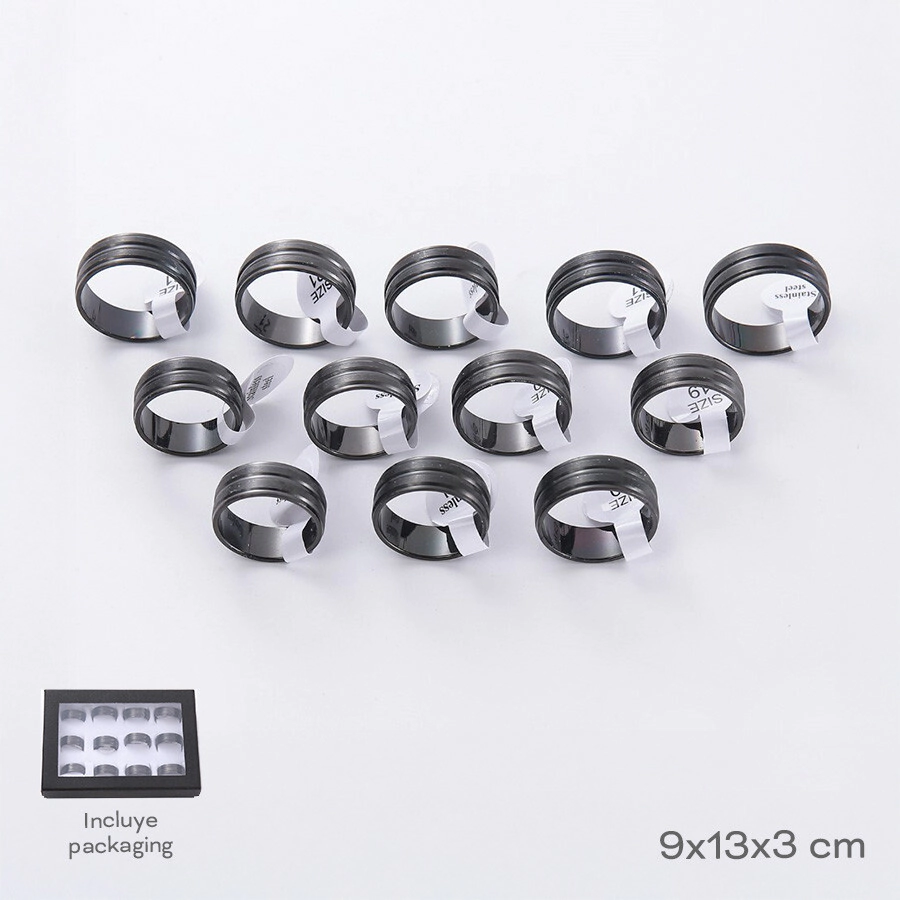 CAJA DE ANILLOS X12 TRENDY (PRECIO X CAJA)