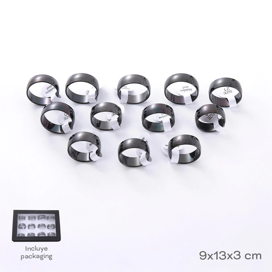 CAJA DE ANILLOS X12 TRENDY (PRECIO X CAJA)