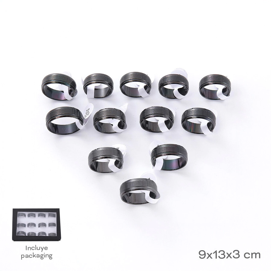 CAJA DE ANILLOS X12 TRENDY (PRECIO X CAJA)