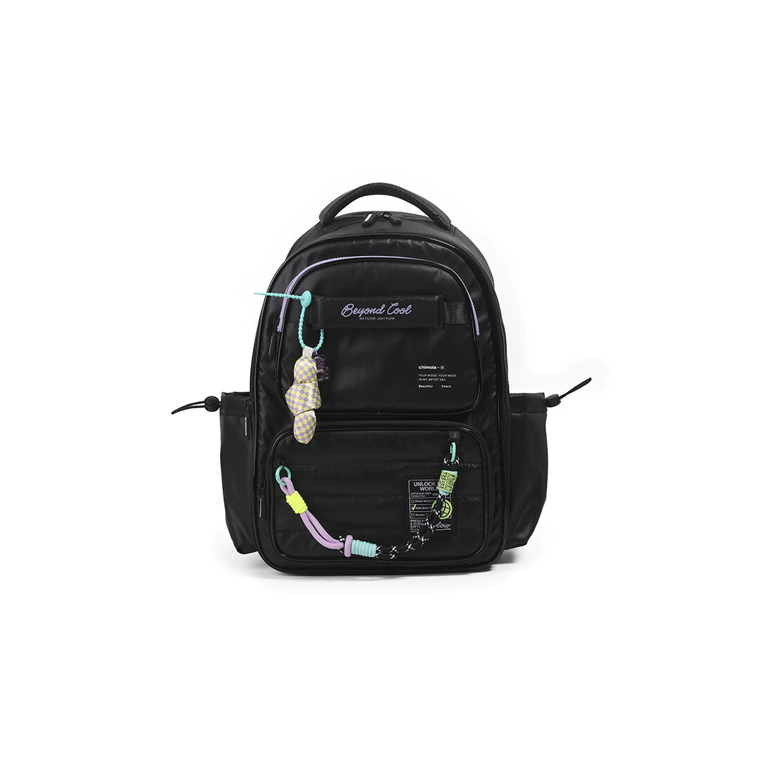 MOCHILA PUFFY AND SHINY ESPALDA 17" CHIMOLA BLACK