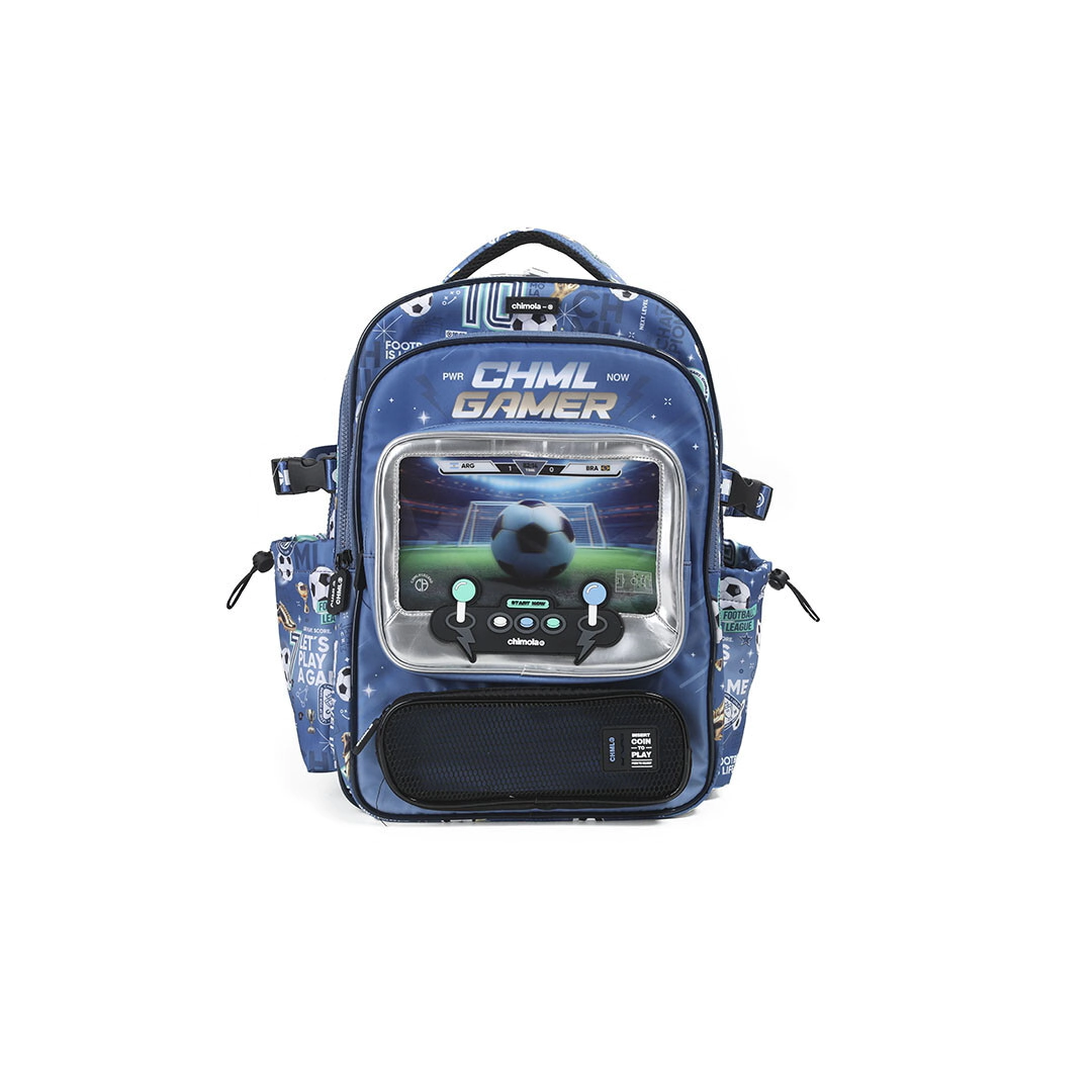 MOCHILA GAMER ESPALDA 17" CHIMOLA FUTBOL BLUE