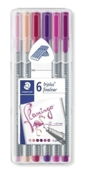 Marcador Staedtler x6 unid 334 0,3mm Flamingos