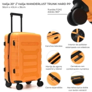 VALIJA CARRY ON WANDERLUST TRUNK HARD PP AMARILLO 20