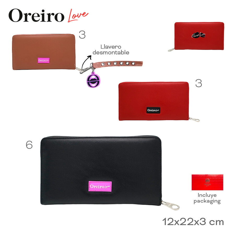 MAXI BILLETERA OREIRO LOVE ROJO