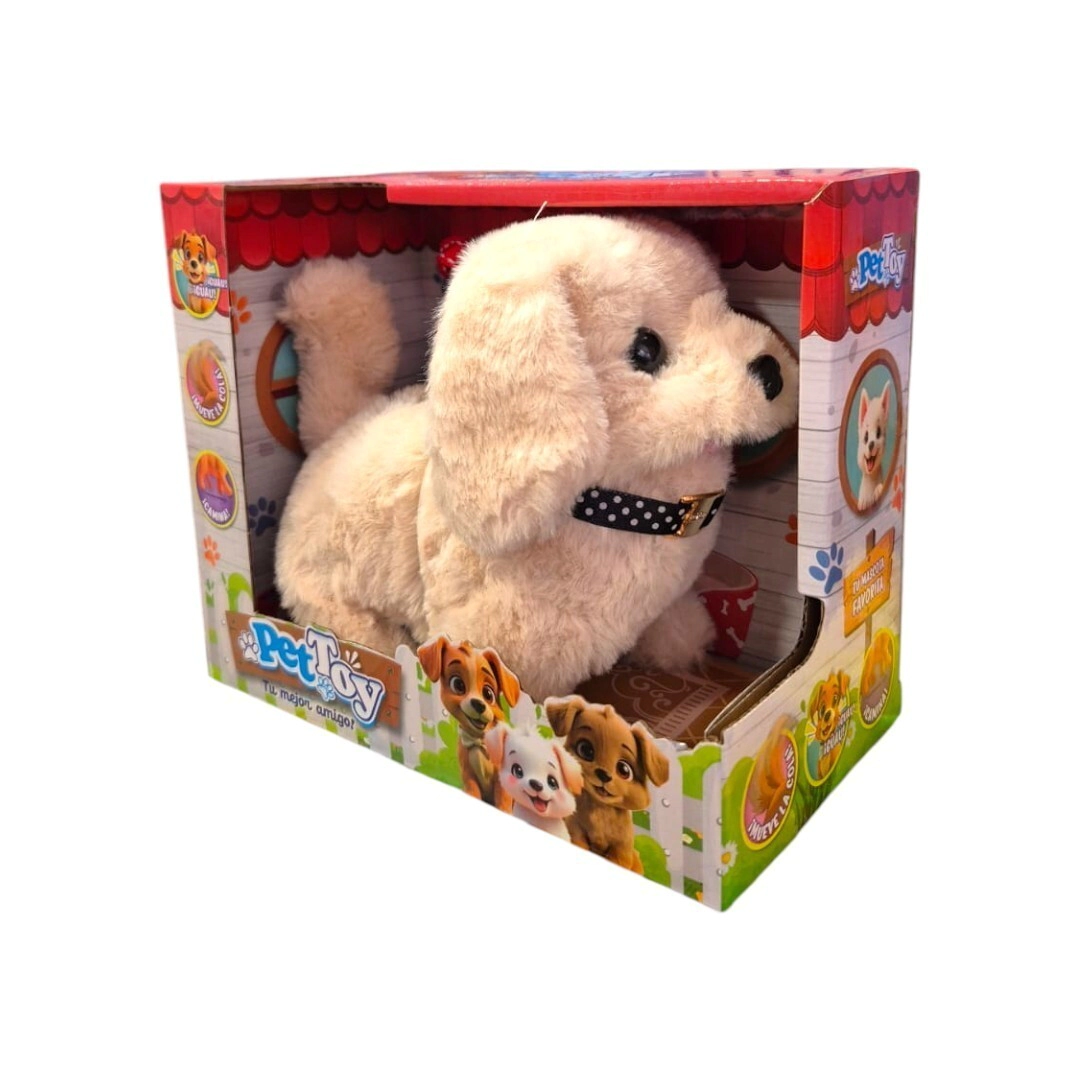 MASCOTA DE PELUCHE PERRO CON SONIDO Y MOVIMIENTO 17x14x9 CM