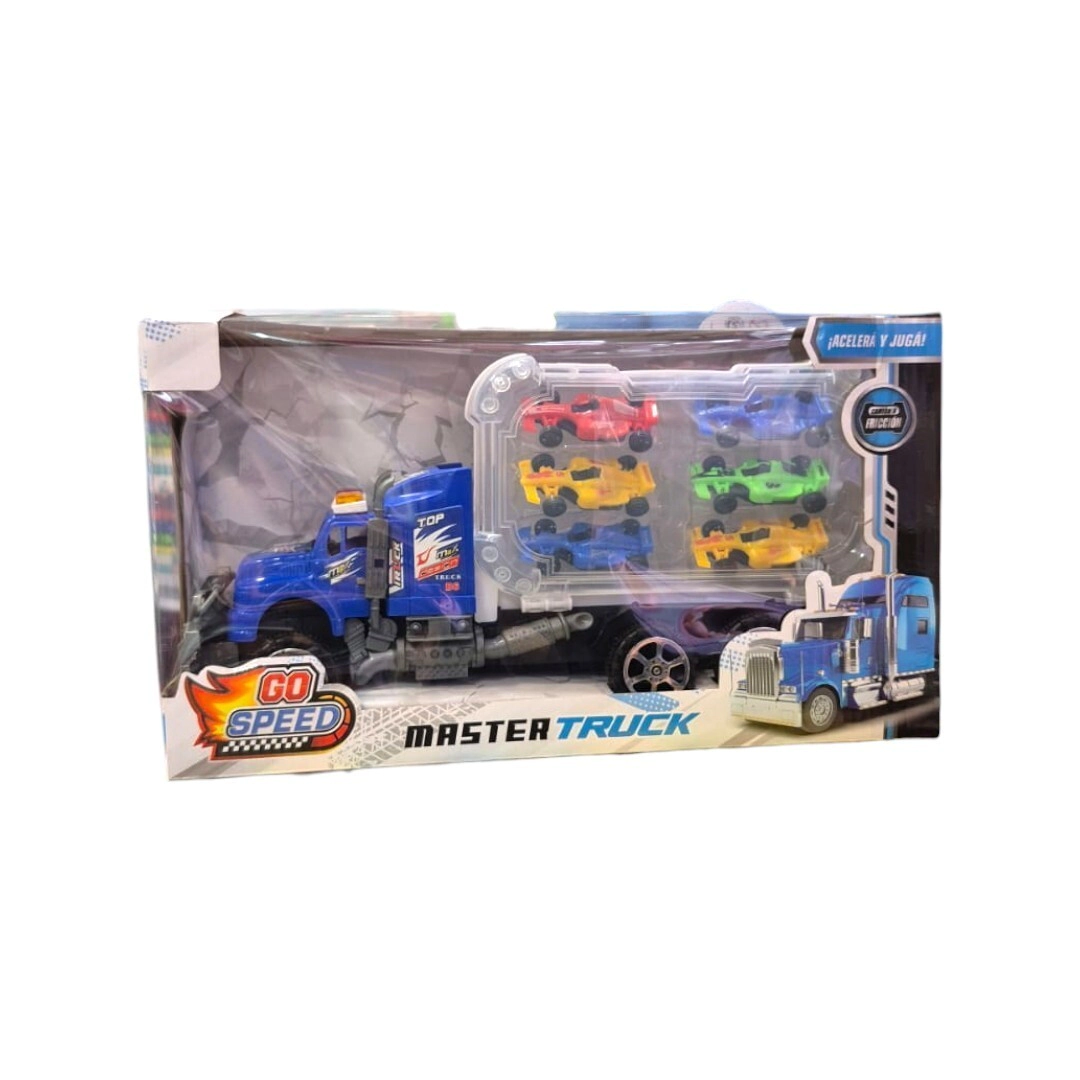 CAMION A FRICCION CON AUTITOS 34x19x9 CM