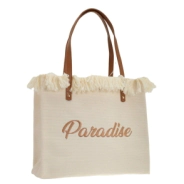 BOLSO DE PLAYA BEACH BAG TRENDY BEIGE