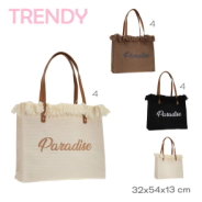 BOLSO DE PLAYA BEACH BAG TRENDY BEIGE