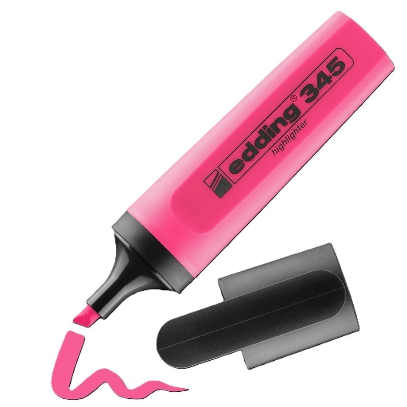MARCADOR RESALTADOR E-345 EDDING ROSA