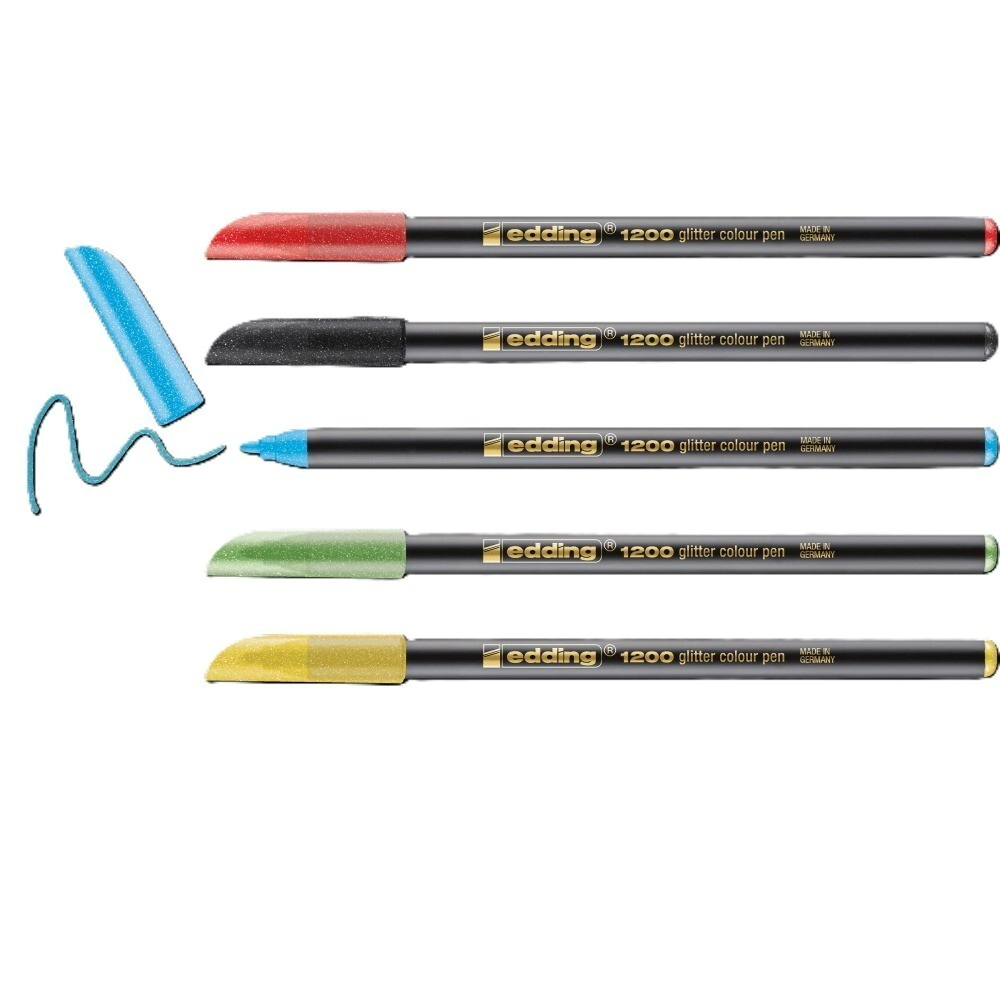 SET X5 DE FIBRAS EDDING E-1200 GLITTER BASIC