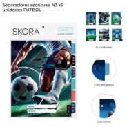 SEPARADORES ESCOLARES N3 X6 UN. FUTBOL SKORA