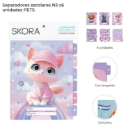SEPARADORES ESCOLARES N3 X6 UN. PETS SKORA