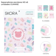 SEPARADORES ESCOLARES N3 X6 UN. GUMMIE SKORA