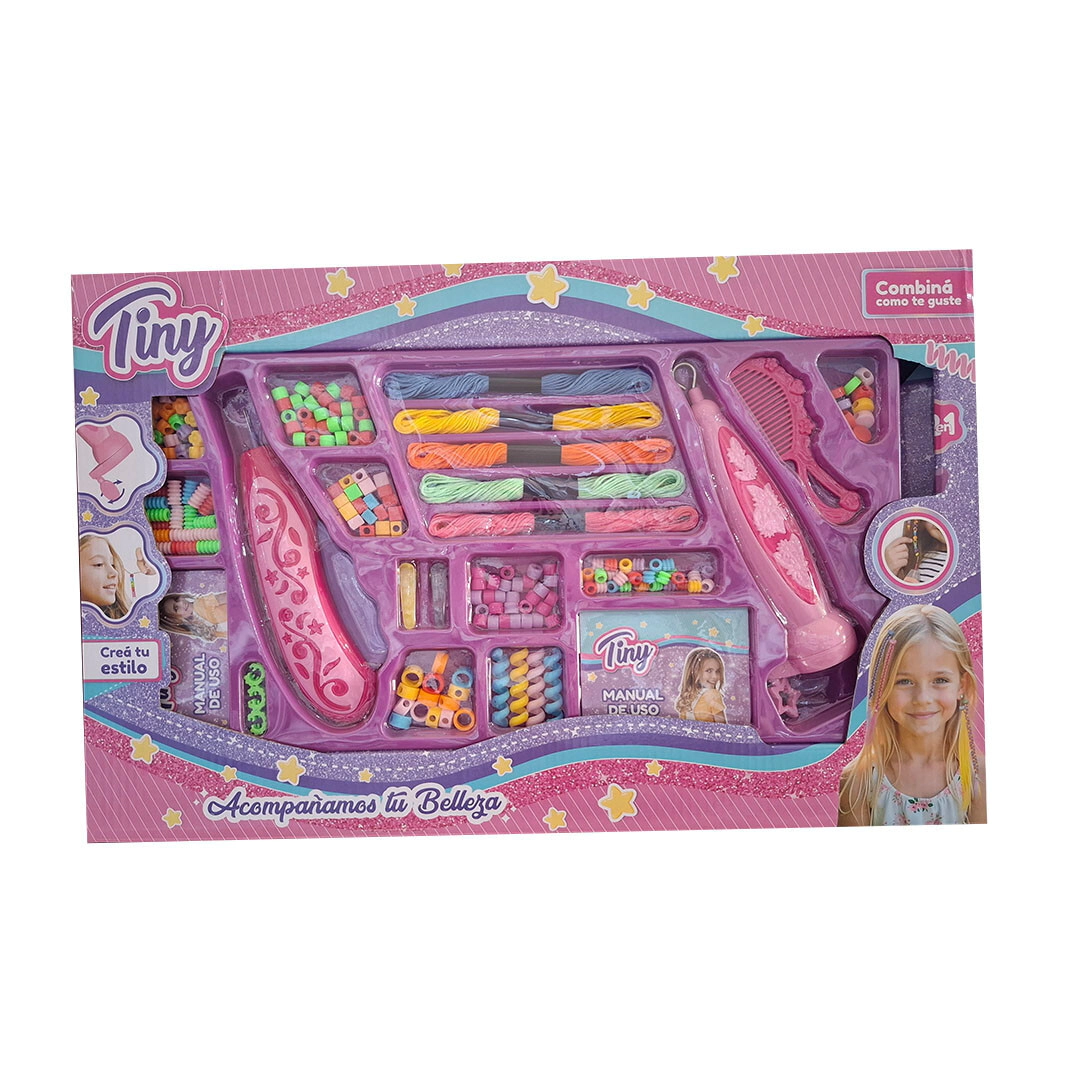 SET DOBLE TRENZADOR CON BIJOUTERIE PARA PELO TINY 48x31x5 CM