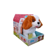 MASCOTA DE PELUCHE PERRO CON SONIDO 19x17x14 CM