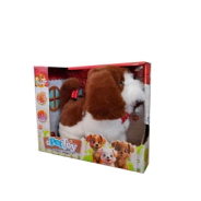 MASCOTA DE PELUCHE PERRO CON SONIDO Y MOVIMIENTO 17x14x9 CM