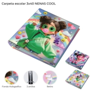 CARPETA ESCOLAR 3X40 NENAS COOL SKORA