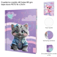 CUADERNO ABROCHADO 48 HJS TAPA DURA PETS SKORA