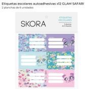 ETIQUETAS ECOLARES X12 GLAM SAFARI SKORA