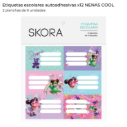 ETIQUETAS ECOLARES X12 NENAS COOL SKORA