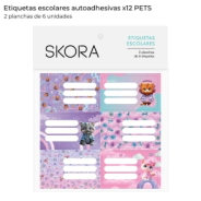 ETIQUETAS ECOLARES X12 PETS SKORA