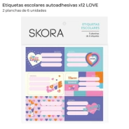 ETIQUETAS ECOLARES X12 LOVE SKORA