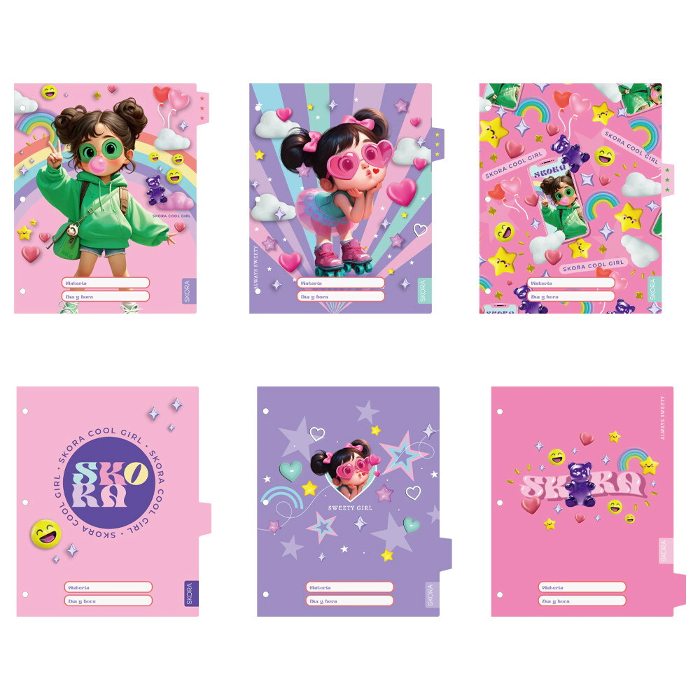 SEPARADORES ESCOLARES N3 X6 NENAS COOL SKORA