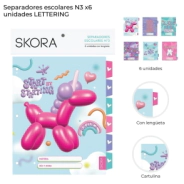 SEPARADORES ESCOLARES N3 X6 LETTERING SKORA