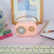 PARLANTE VINTAGE BLUETHOOTH PINK IBICRAFT