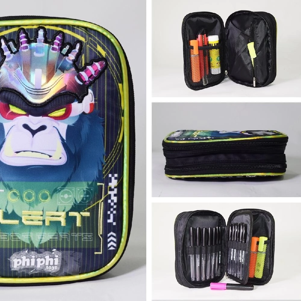 CARTUCHERA LIBRO 2 CIERRE GORILA PHI PHI TOYS