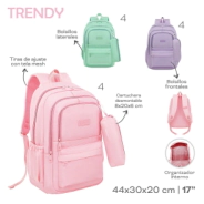 MOCHILA CON CARTUCHERA TRENDY