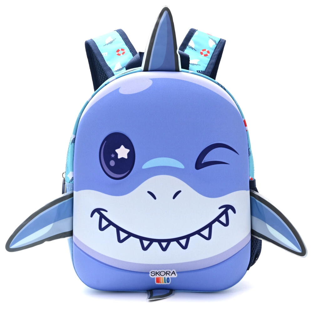 MOCHILA KAWAII TERMOFORMADA TIBURON 22x30x10CM SKORA