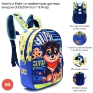MOCHILA PETIT TERMOFORMADA GERMAN SHEPPARD 22x30x10CM SKORA