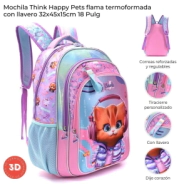 MOCHILA THINK HAPPY PETS GATITA 32x45x15 CM SKORA