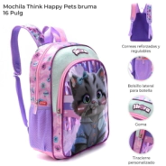 MOCHILA THINK HAPPY PETS GATITA 16" SKORA