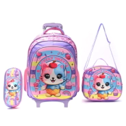 SET X4: MOCHILA CON CARRO CON LUNCHERA Y CARTUCHERA 16