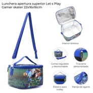 LUNCHERA APERTURA SUPERIOR LETS PLAY GAMER 22x16x16 CM SKORA