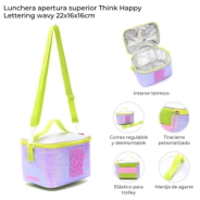 LUNCHERA THINK HAPPY LETTERING WAVY 22x16x16 CM SKORA
