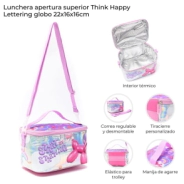 LUNCHERA THINK HAPPY LETTERING GLOBO 22x16x16 CM SKORA