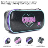 CARTUCHERA  UN CIERRE DESPLEGABLE THINK HAPPY LETTERING SKORA
