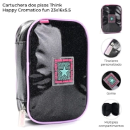 CARTUCHERA 2 PISOS THINK HAPPY CROMATICO SKORA