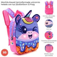 MOCHILA KAWAII TERMOFORMADA UNICORNIO HELADO 22x30x10 CM SKORA