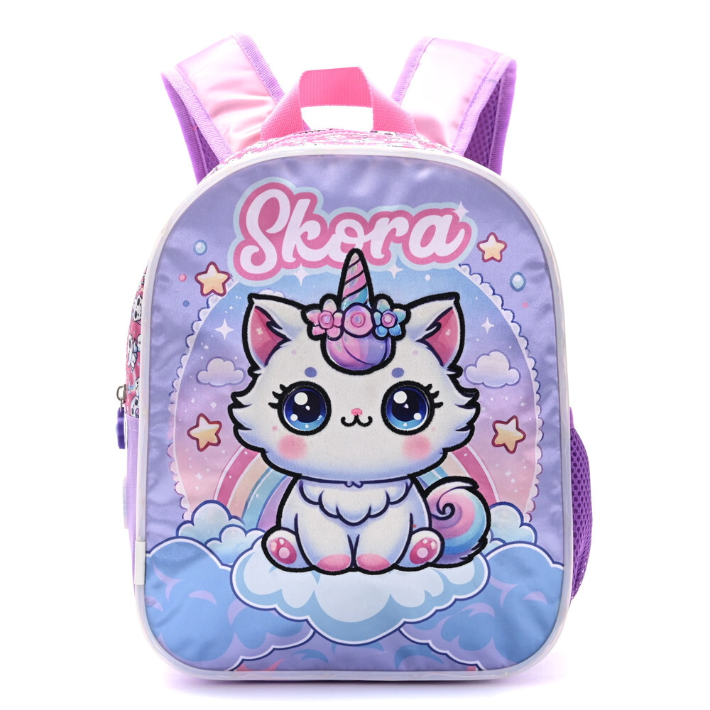 MOCHILA PETIT ESPALDA TERMOFORMADA GATITO 22x30x10 CM SKORA