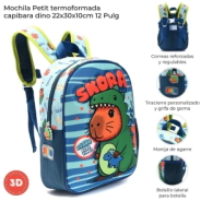 MOCHILA PETIT ESPALDA TERMOFORMADA CAPIBARA DINO 22x30x10 CM SKORA
