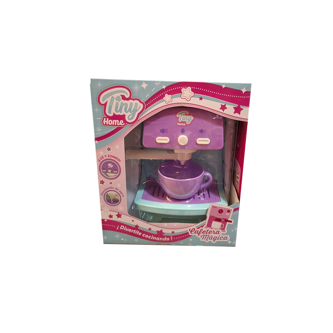 CAFETERA CON LUCES A PILA TINY HOME 17x10x14 CM