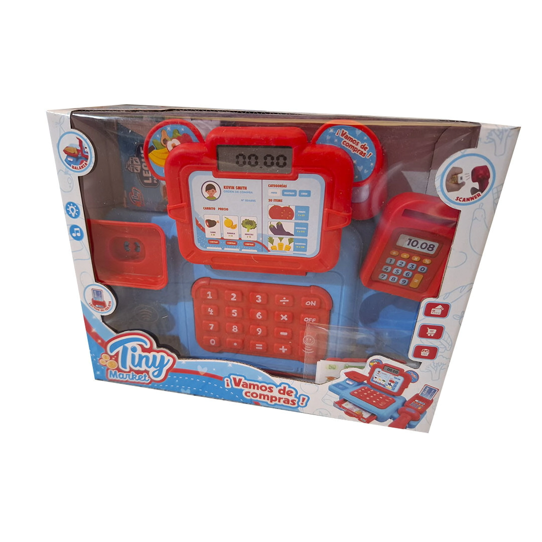 SET CAJA REGISTRADORA TINY CON LUZ Y SONIDO 23x6x18 CM