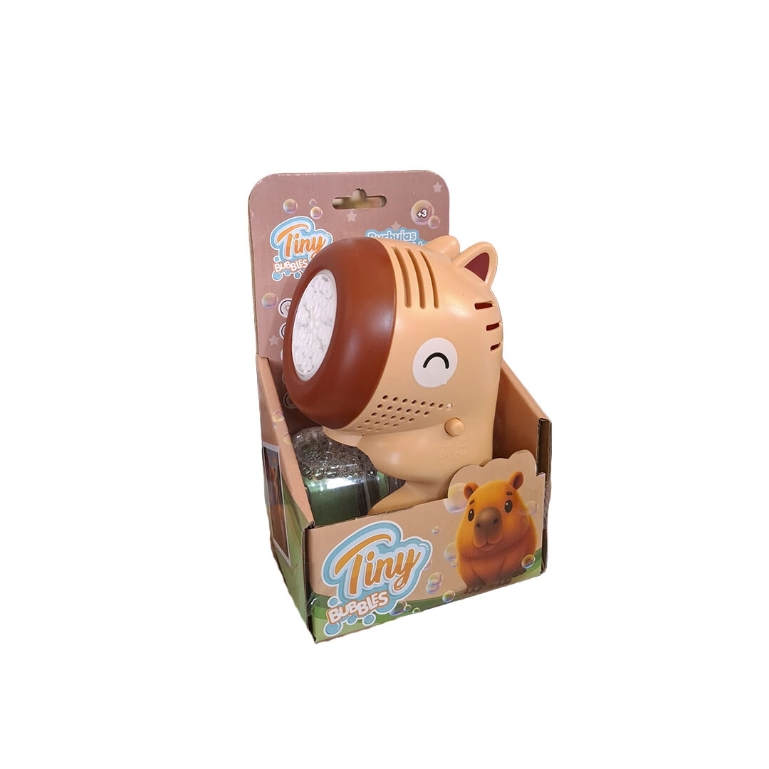 MAQUINA DE BURBUJAS CAPIBARA TINY A PILAS 11x9x19 CM